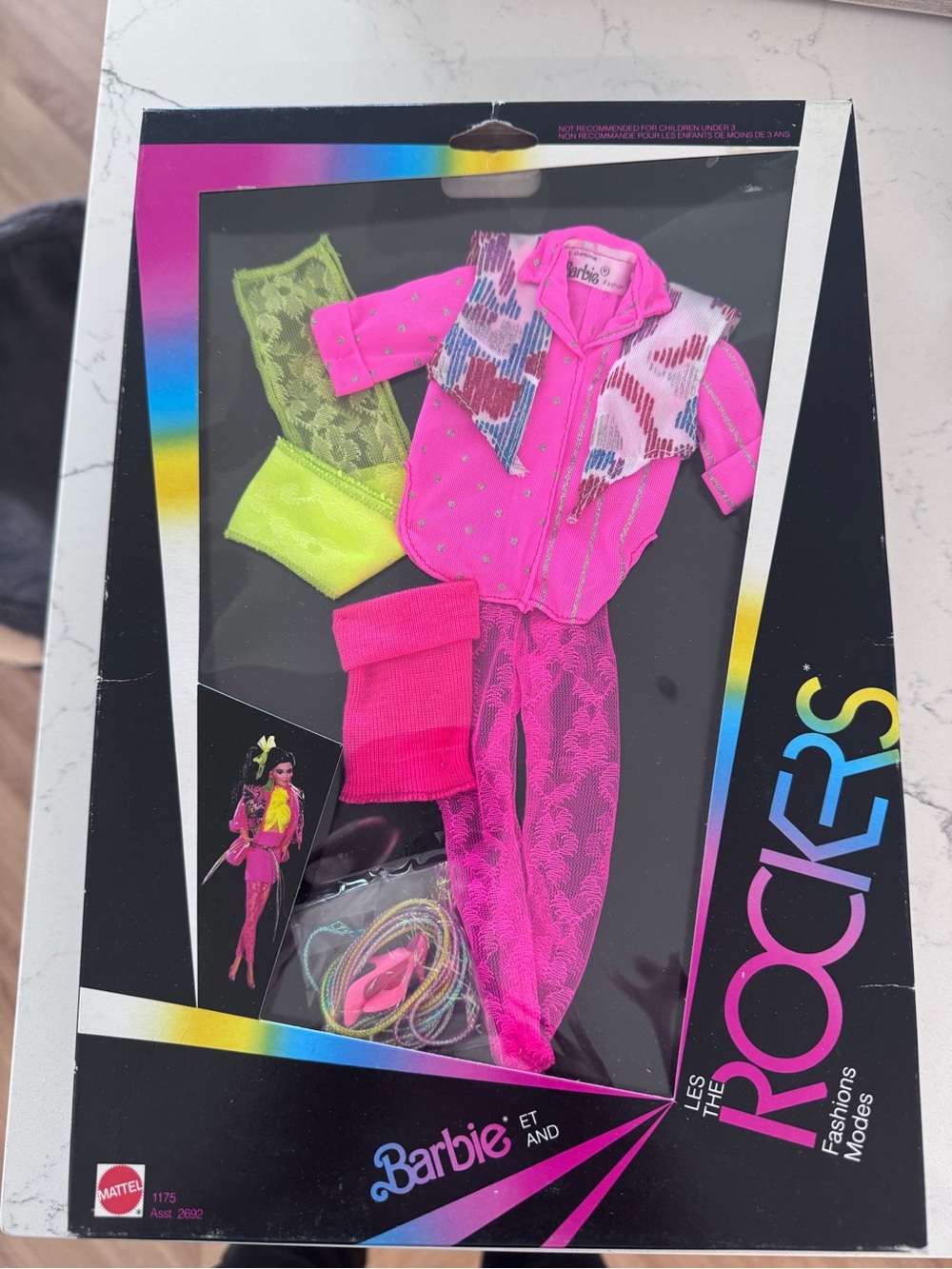 Vintage Barbie Neon Pink and Lime Rocker Set